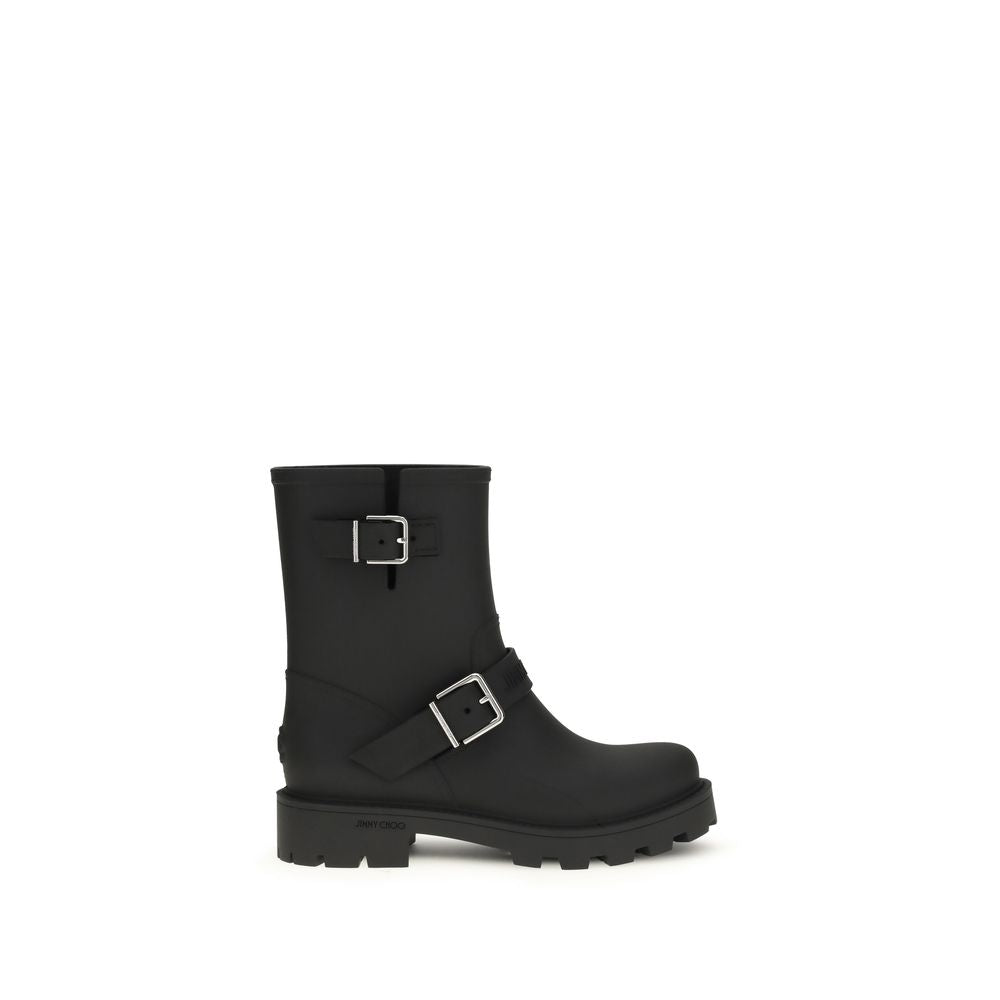 Jimmy Choo Black Polyurethane Rain Boots | Regal Royce