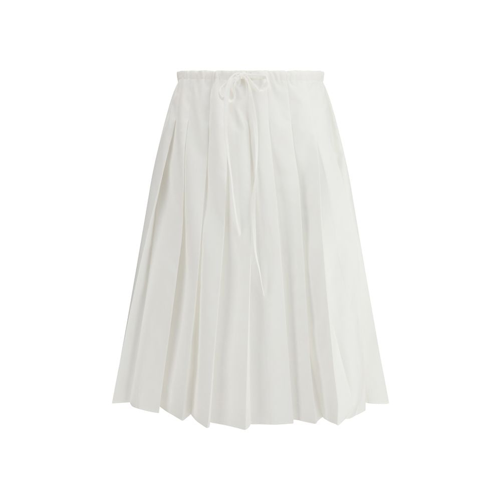 Prada White Cotton Long Skirt | Regal Royce
