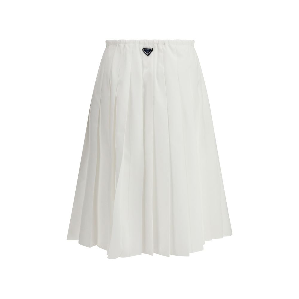 Prada White Cotton Long Skirt | Regal Royce