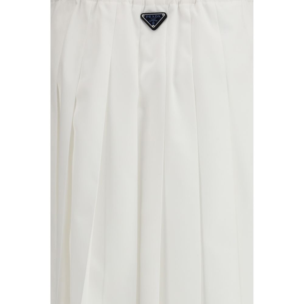 Prada White Cotton Long Skirt | Regal Royce