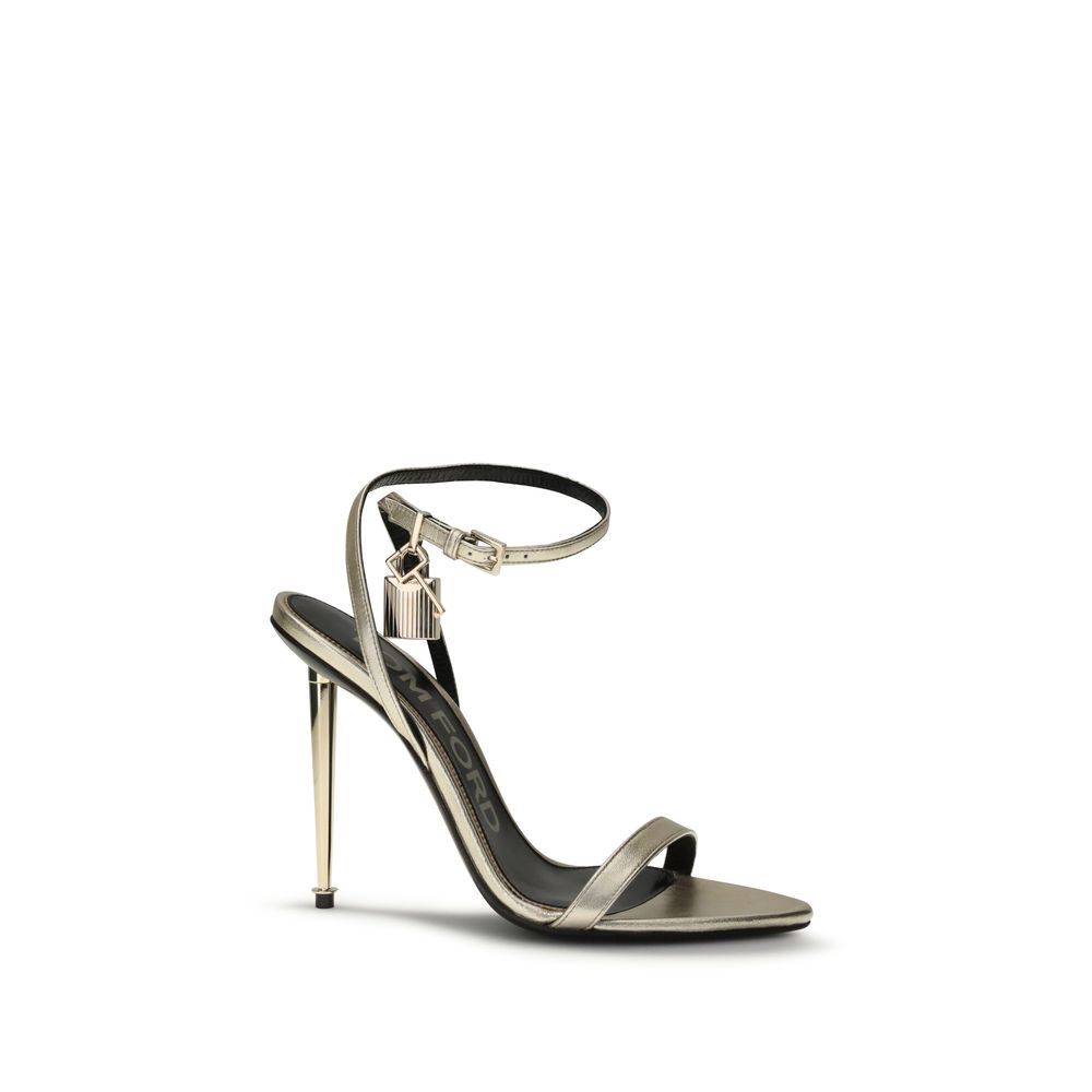 Tom Ford Gold Goatskin Stiletto Heel Sandals | Regal Royce