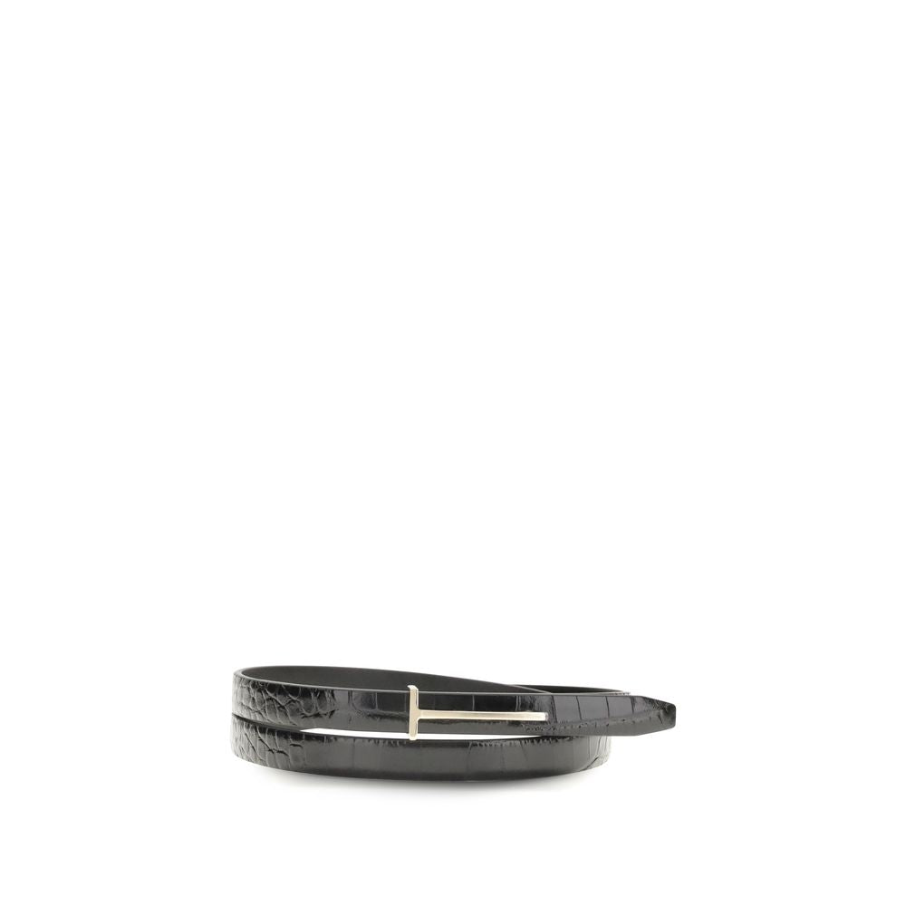 Tom Ford Black Leather Thin Belt | Regal Royce