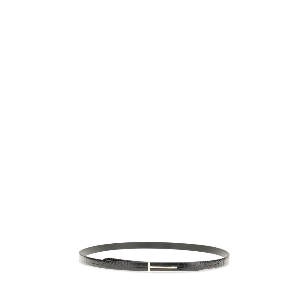 Tom Ford Black Leather Thin Belt | Regal Royce