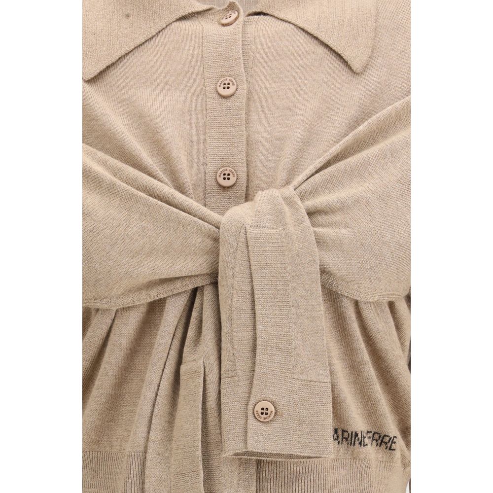 Marine Serre Beige Viscose Cardigan | Regal Royce