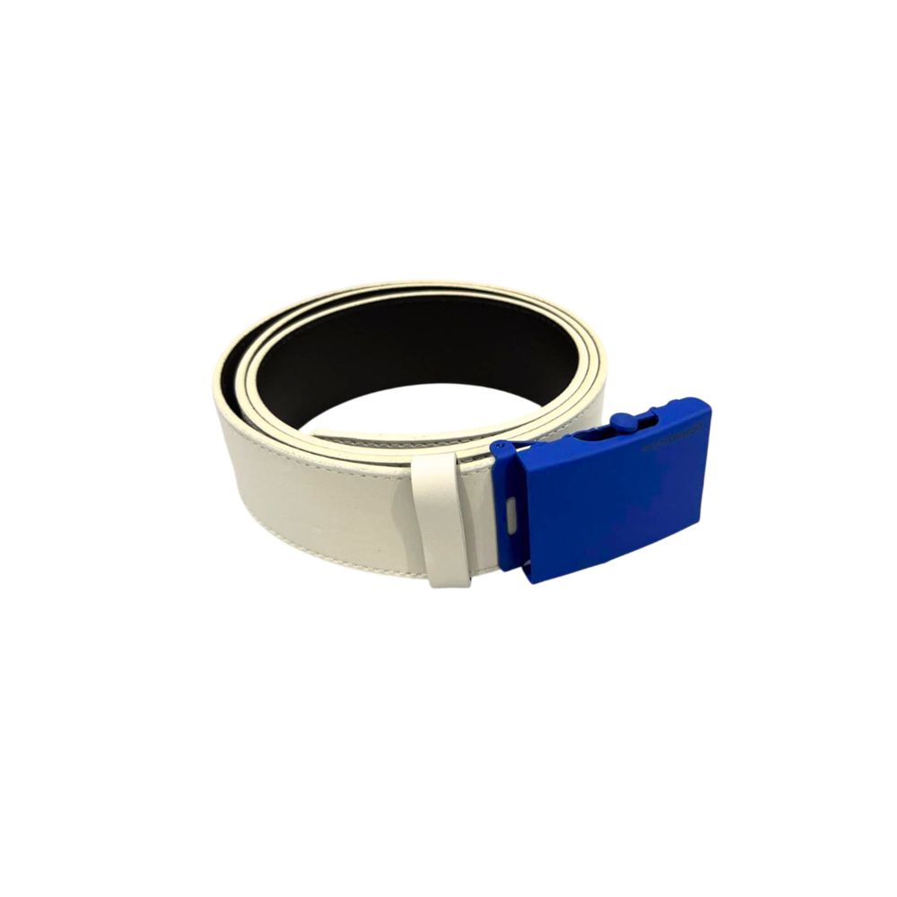 Borbonese White Leather Men Belt | Regal Royce