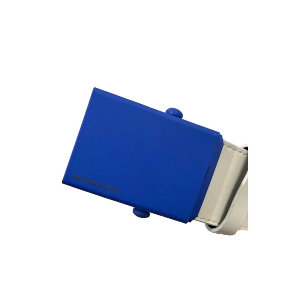 Borbonese White Leather Men Belt | Regal Royce