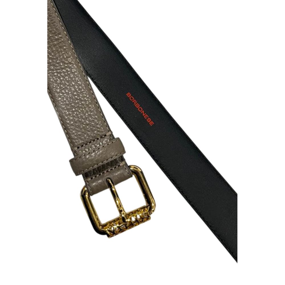 Borbonese Grey Leather Women Belt | Regal Royce