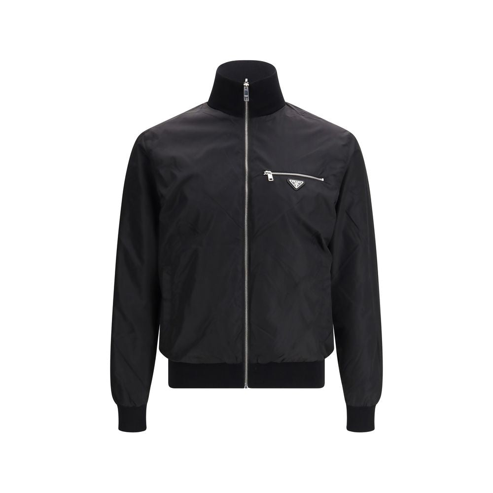 Prada Black Fleece Wool Bomber | Regal Royce