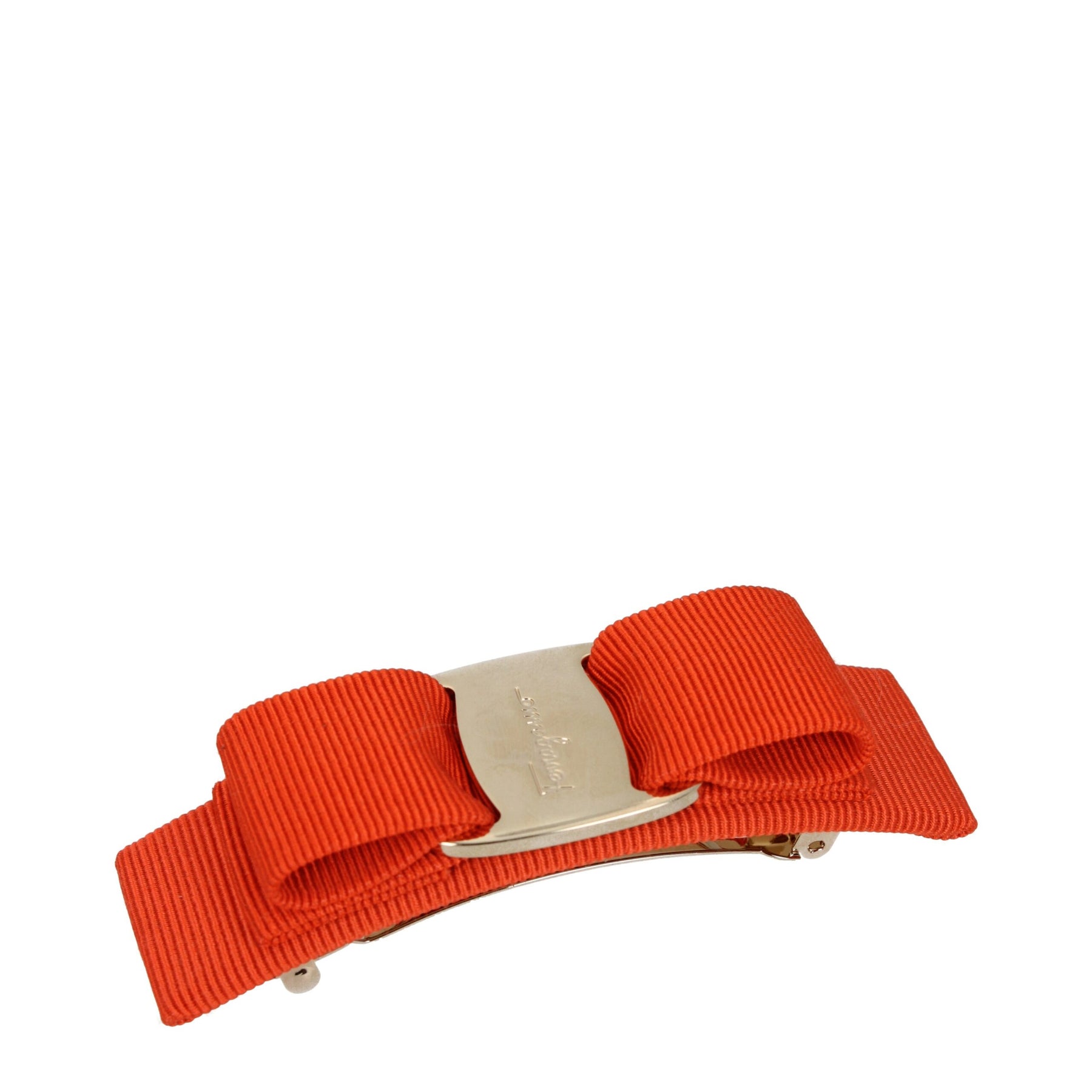 Salvatore Ferragamo Orange Fabric Hair Bow | Regal Royce