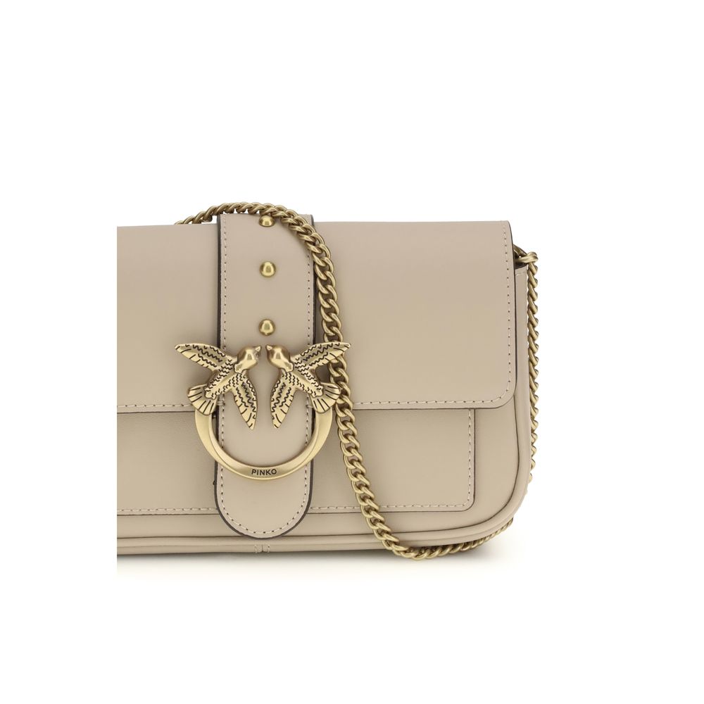 PINKO Beige Calf Leather Bos Taurus Shoulder Bag | Regal Royce