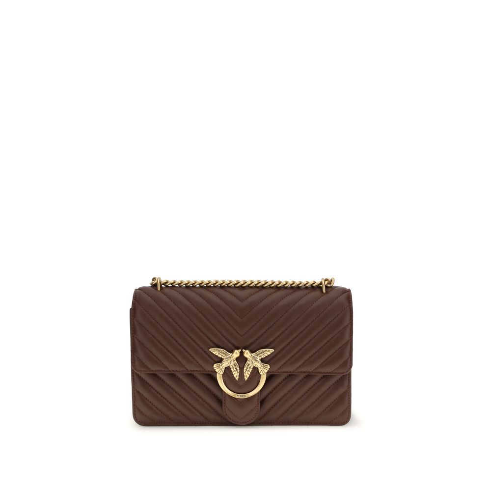 PINKO Brown Calf Leather Bos Taurus Shoulder Bag | Regal Royce