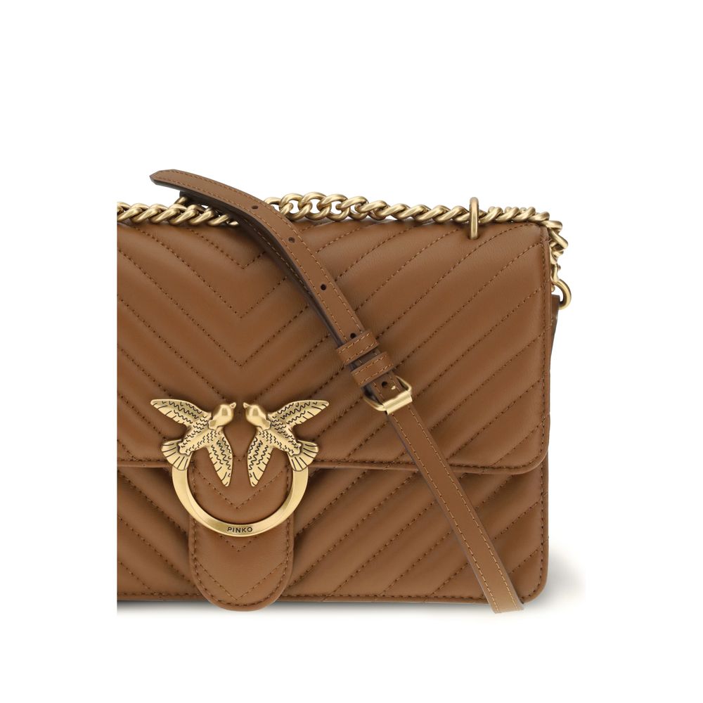 PINKO Brown Calf Leather Bos Taurus Shoulder Bag | Regal Royce