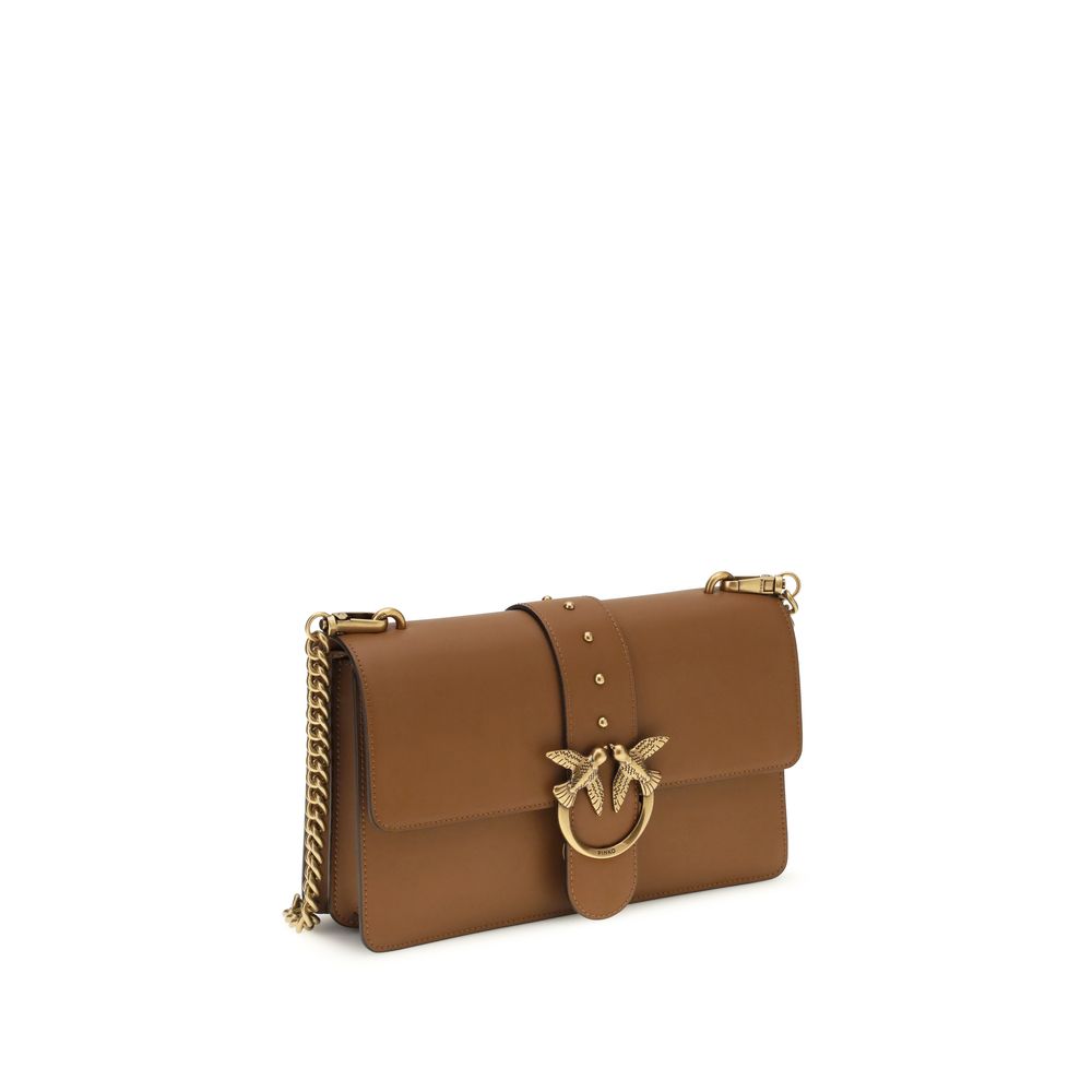 PINKO Brown Calf Leather Bos Taurus Shoulder Bag | Regal Royce