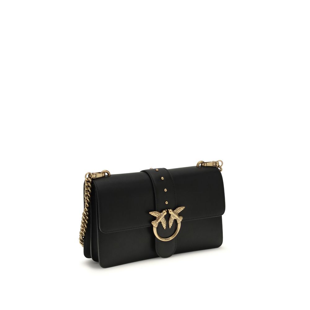 PINKO Black Calf Leather Bos Taurus Shoulder Bag | Regal Royce