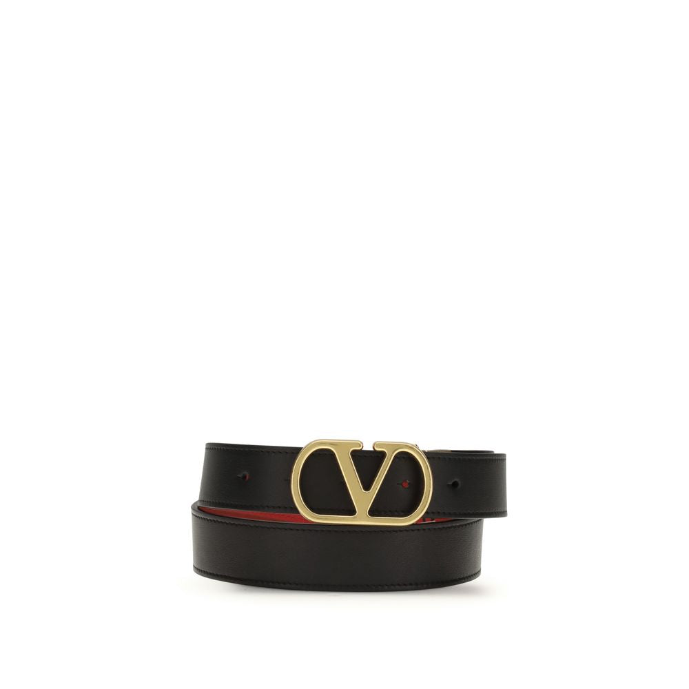 Valentino Garavani Black Calf Leather Bos Taurus Belt | Regal Royce