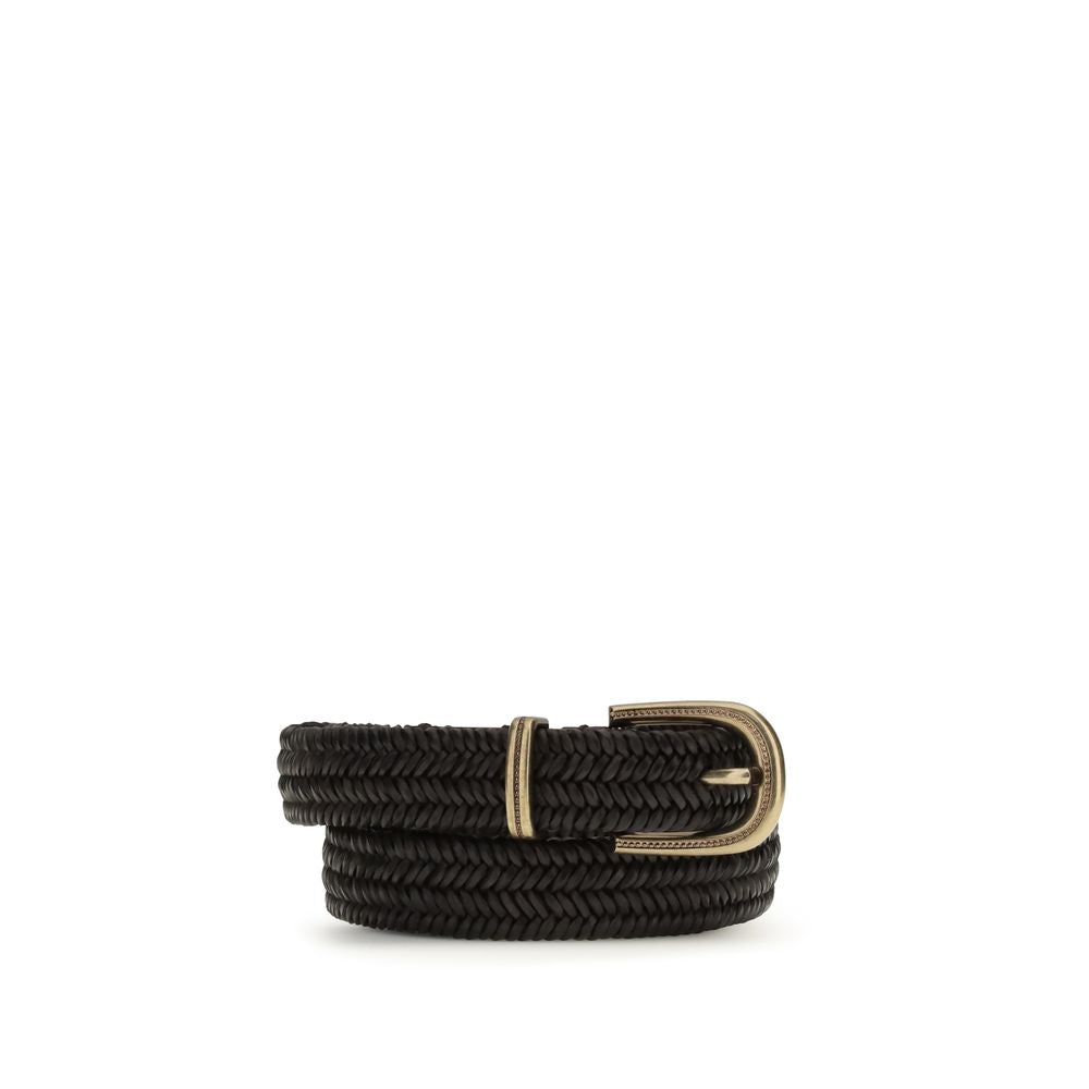 Brunello Cucinelli Black Calf Leather Bos Taurus Regular Belt | Regal Royce