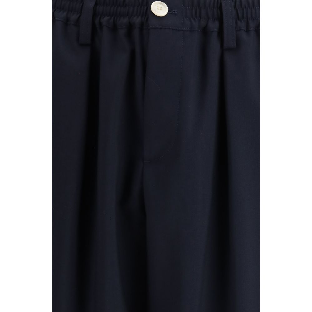 Marni Blue Merino Wool Casual Pants | Regal Royce