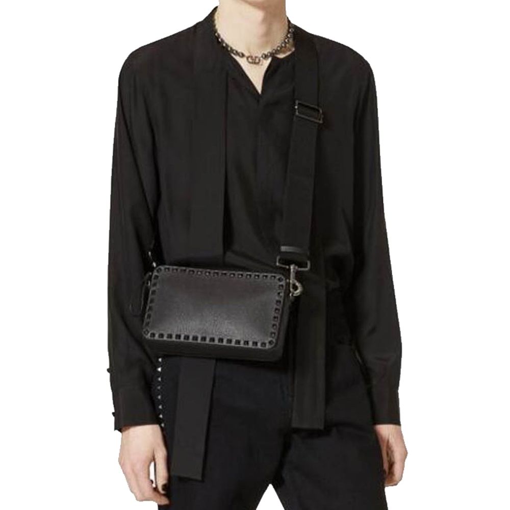 Valentino Garavani Black Calfskin Shoulder Bag | Regal Royce