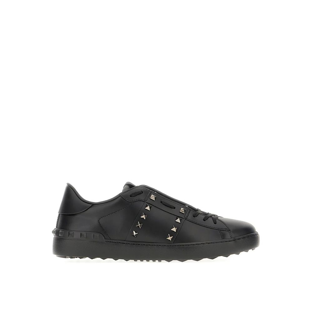 Valentino Garavani Black Leather Low Top Sneakers | Regal Royce