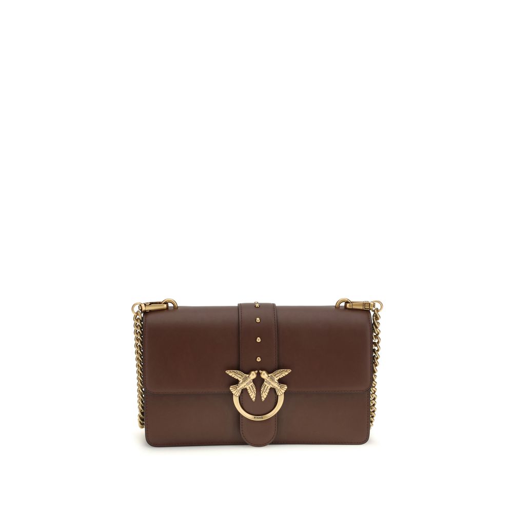 PINKO Brown Calf Leather Bos Taurus Shoulder Bag | Regal Royce