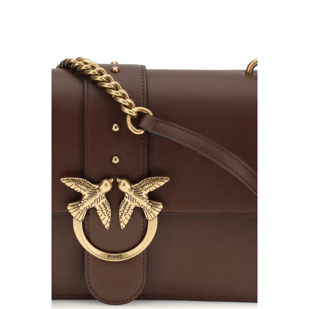PINKO Brown Calf Leather Bos Taurus Shoulder Bag | Regal Royce