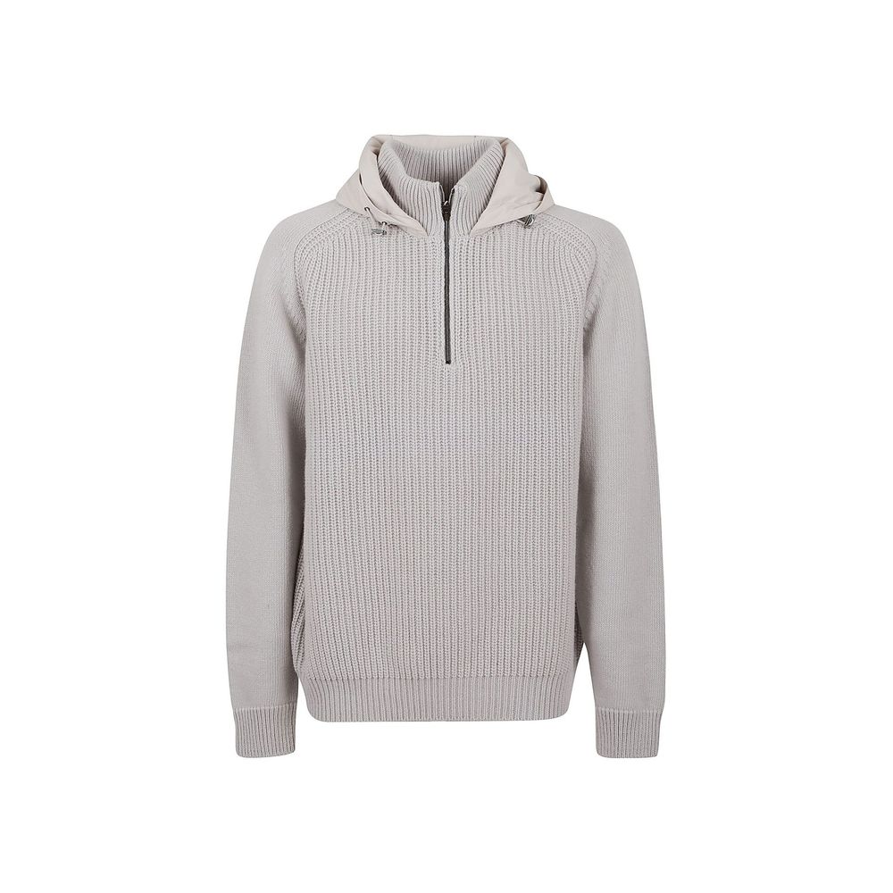 Herno Gray Wool Hoodie | Regal Royce