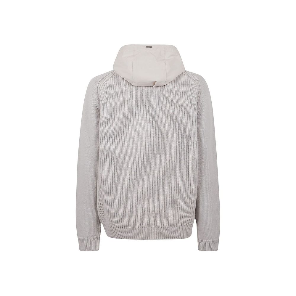 Herno Gray Wool Hoodie | Regal Royce