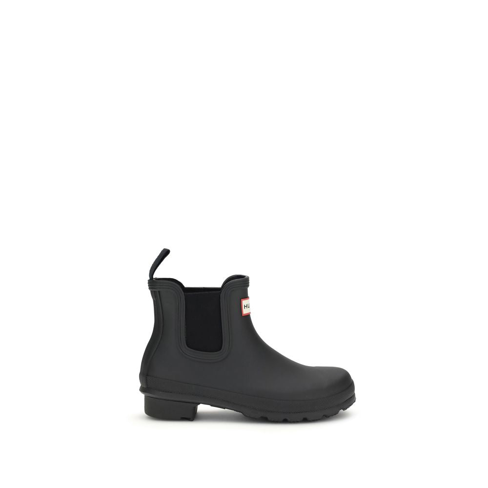 Hunter Black Rubber Ankle Boots | Regal Royce