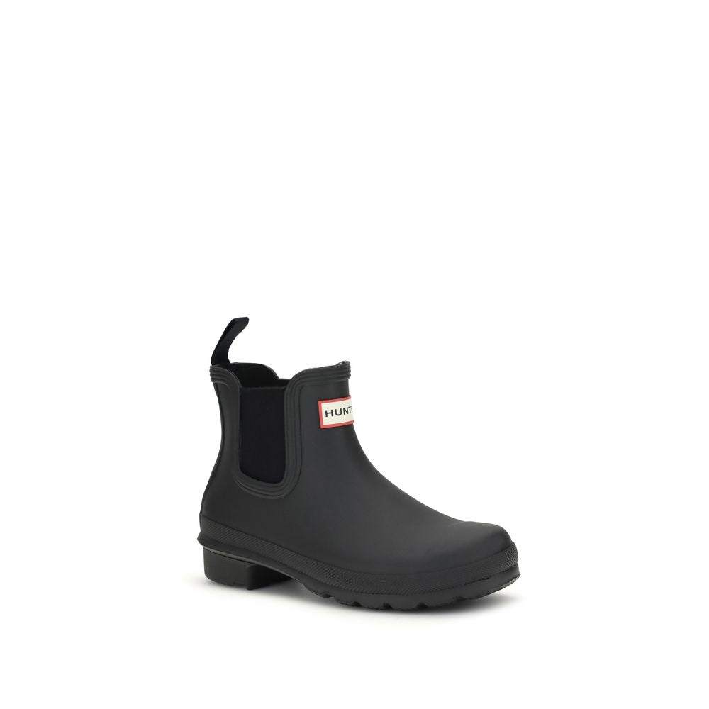 Hunter Black Rubber Ankle Boots | Regal Royce