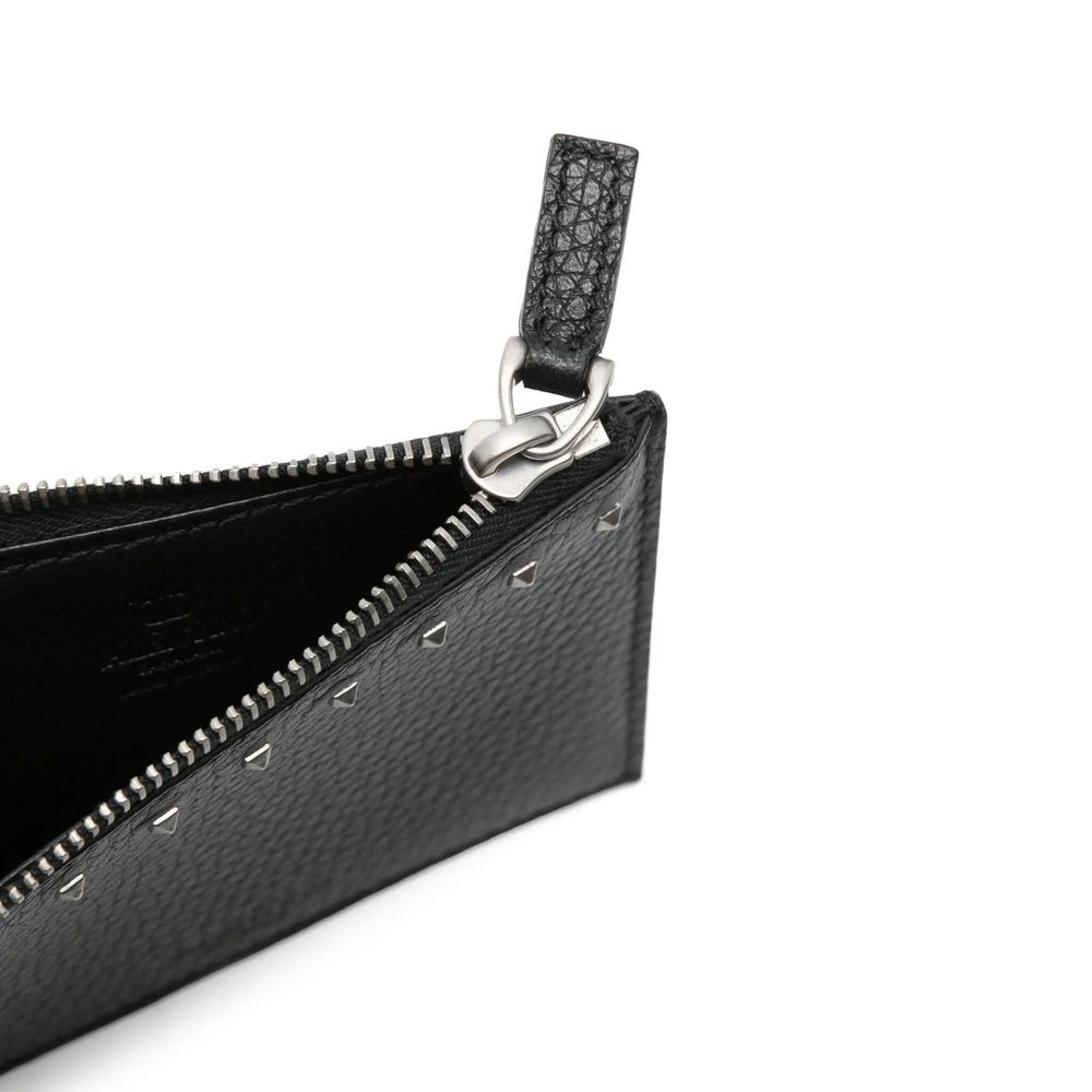 Valentino Garavani Black Calfskin Cardholder | Regal Royce