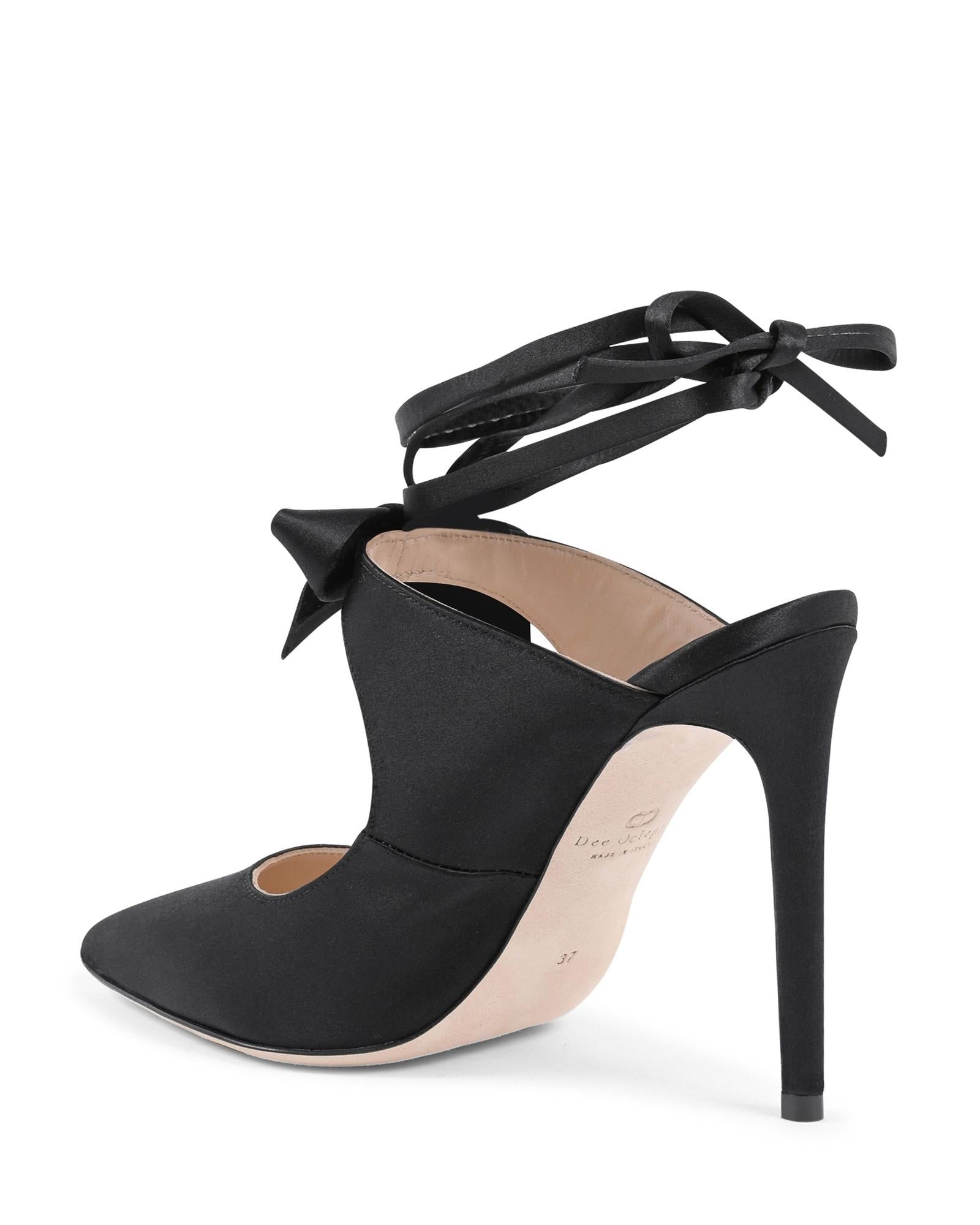 Dee Ocleppo Black Silk Or Polyester High Heel Pumps | Regal Royce