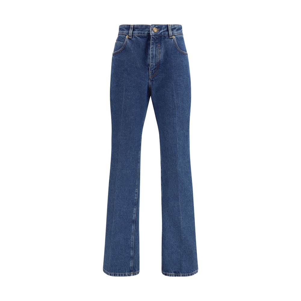Balmain Blue Cotton Straight-Leg Jeans | Regal Royce