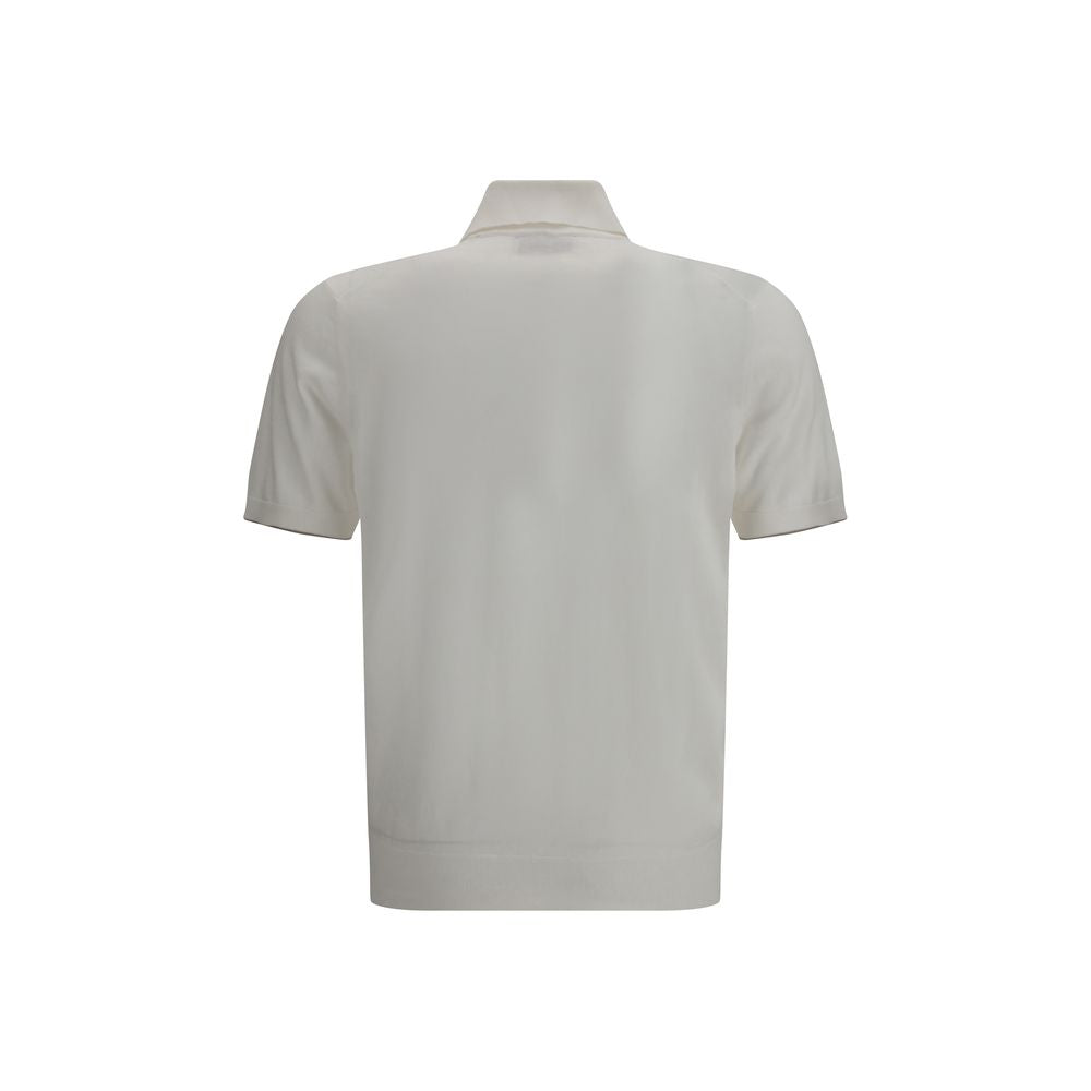 Brunello Cucinelli White Cotton Polo Shirt | Regal Royce