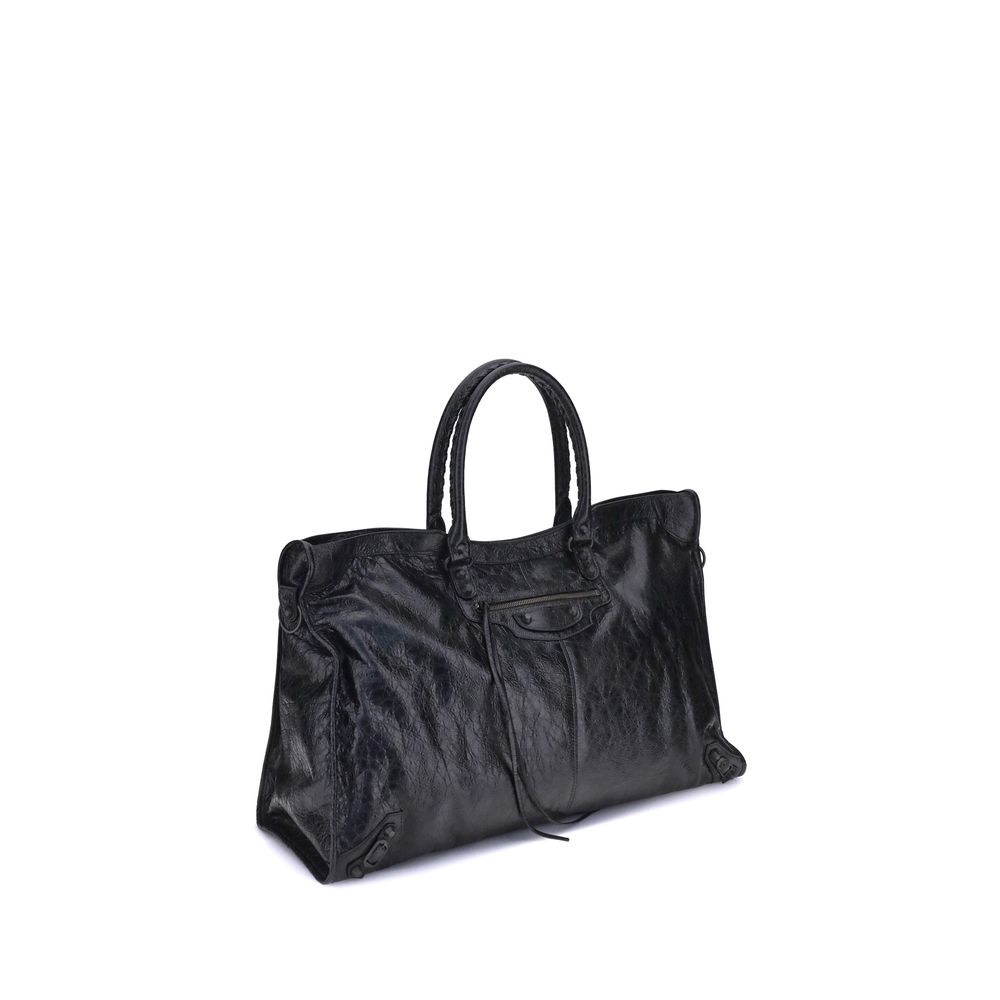 Balenciaga Black Calf Leather Bos Taurus Shoulder Bag | Regal Royce