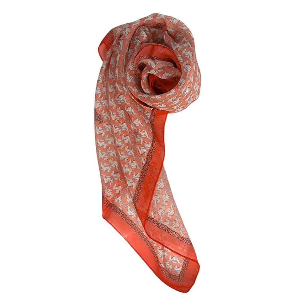 Borbonese Red Silk Women Scarf | Regal Royce