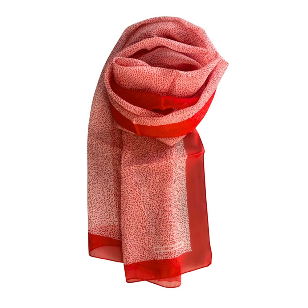 Borbonese Red Silk Women Scarf | Regal Royce