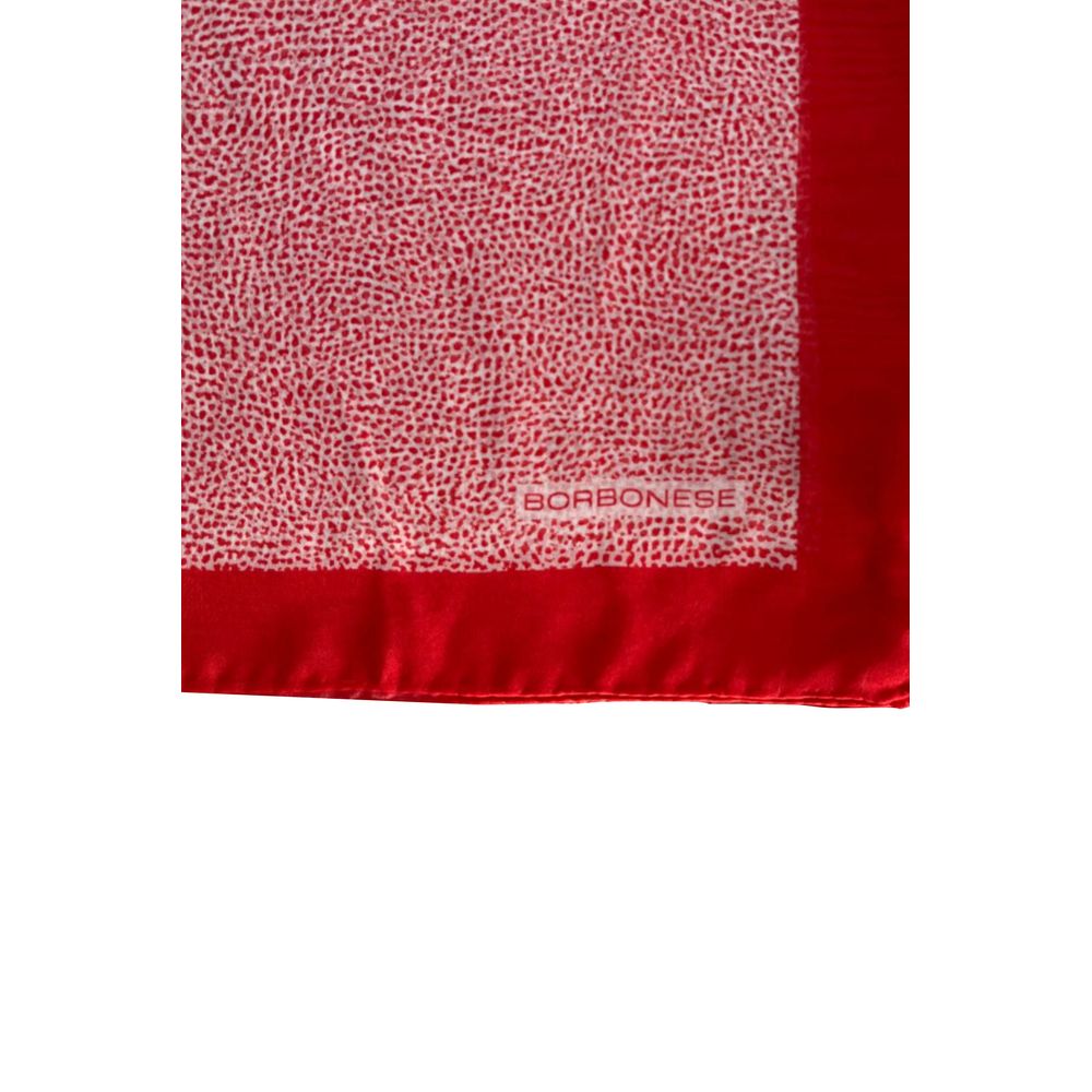 Borbonese Red Silk Women Scarf | Regal Royce