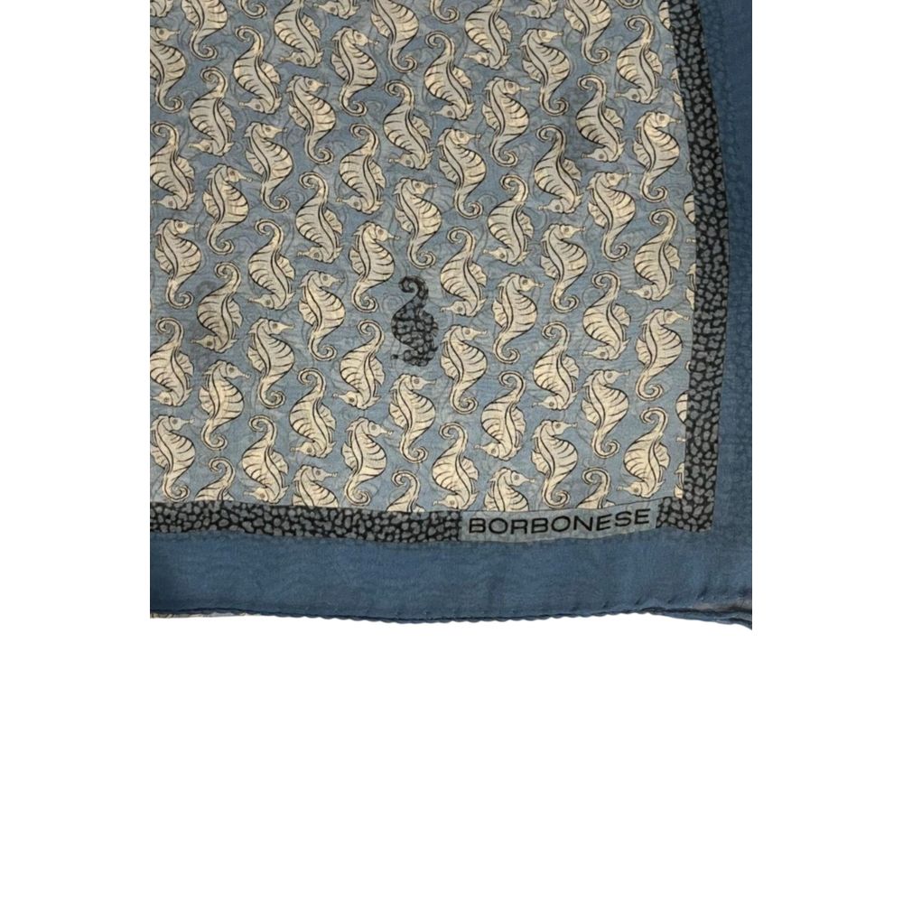 Borbonese Blue Silk Women Scarf | Regal Royce