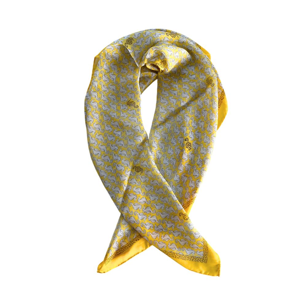 Borbonese Yellow Silk Women Scarf | Regal Royce
