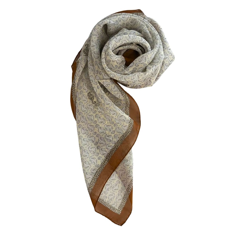 Borbonese Brown Silk Women Scarf | Regal Royce