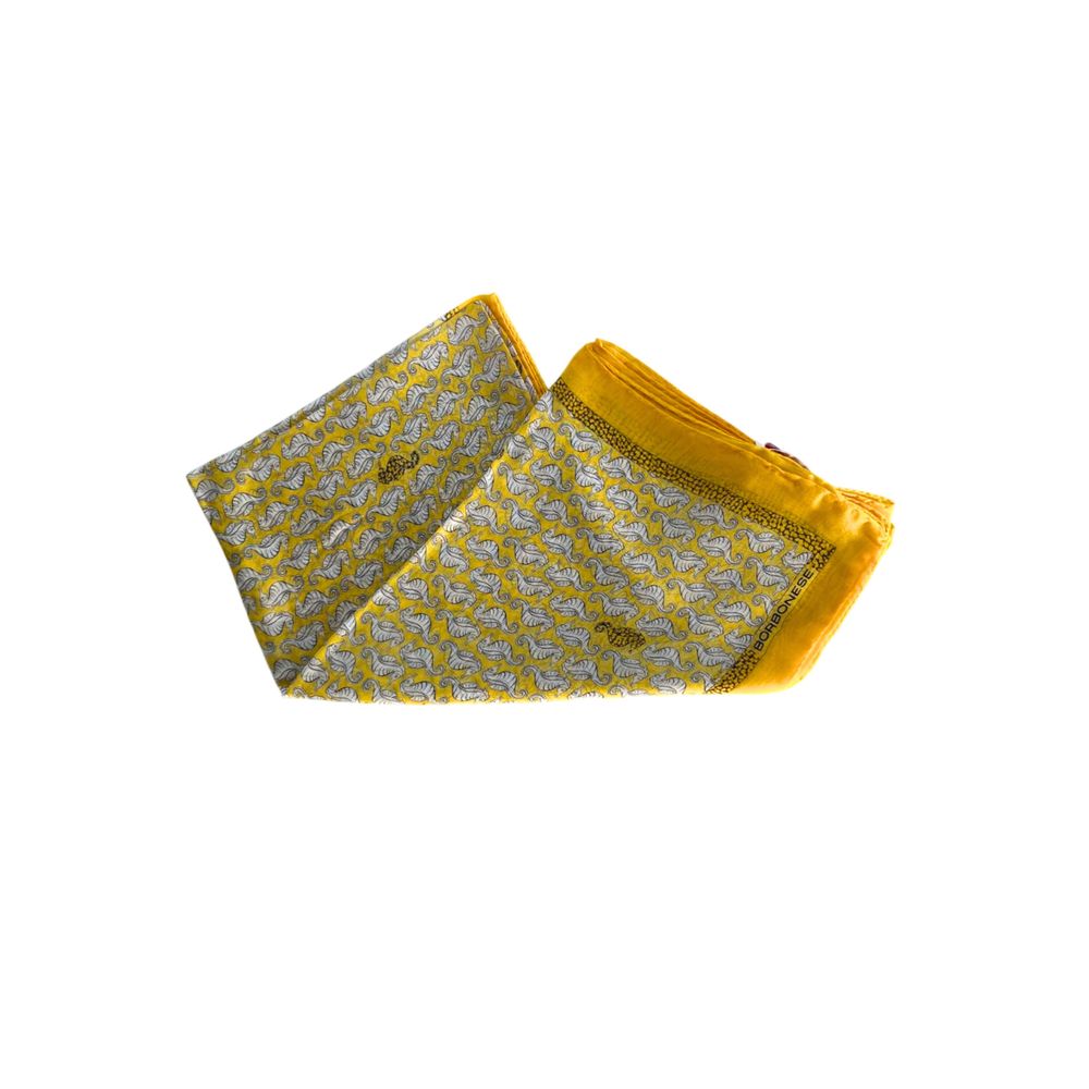 Borbonese Yellow Silk Women Scarf | Regal Royce