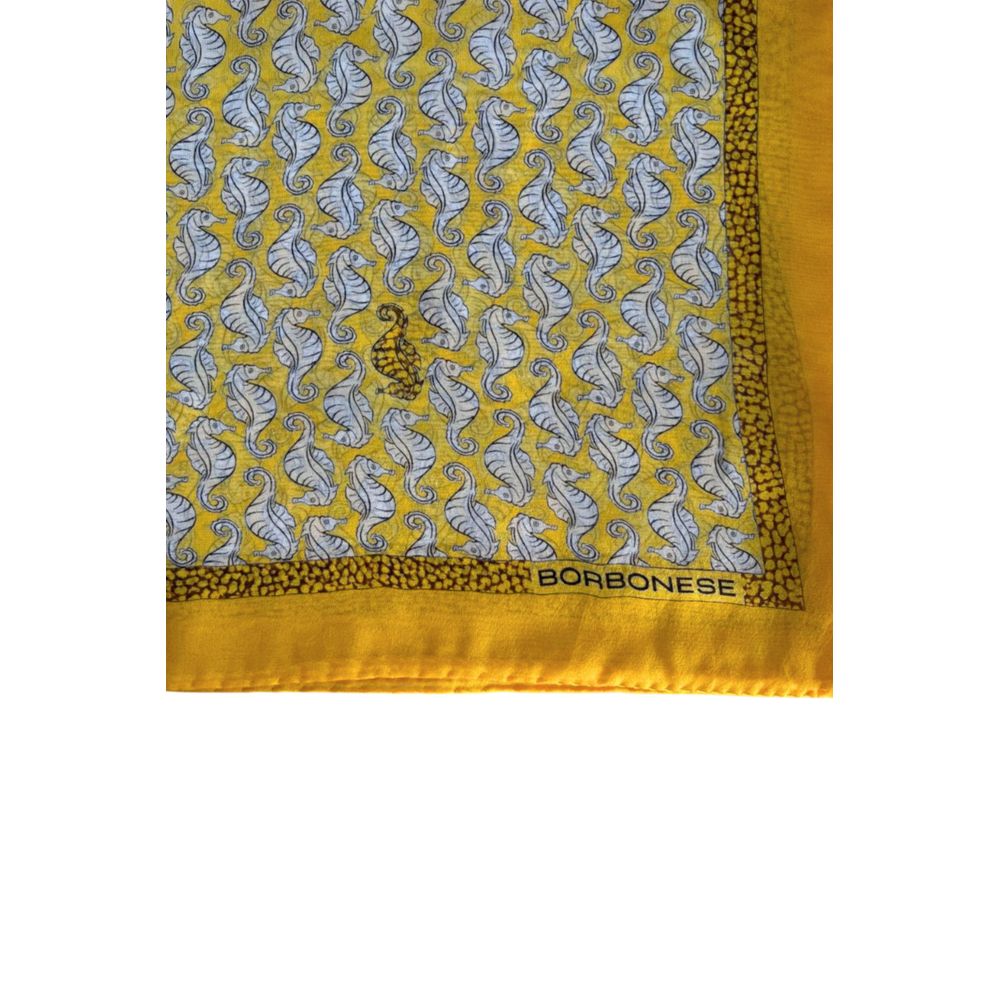 Borbonese Yellow Silk Women Scarf | Regal Royce