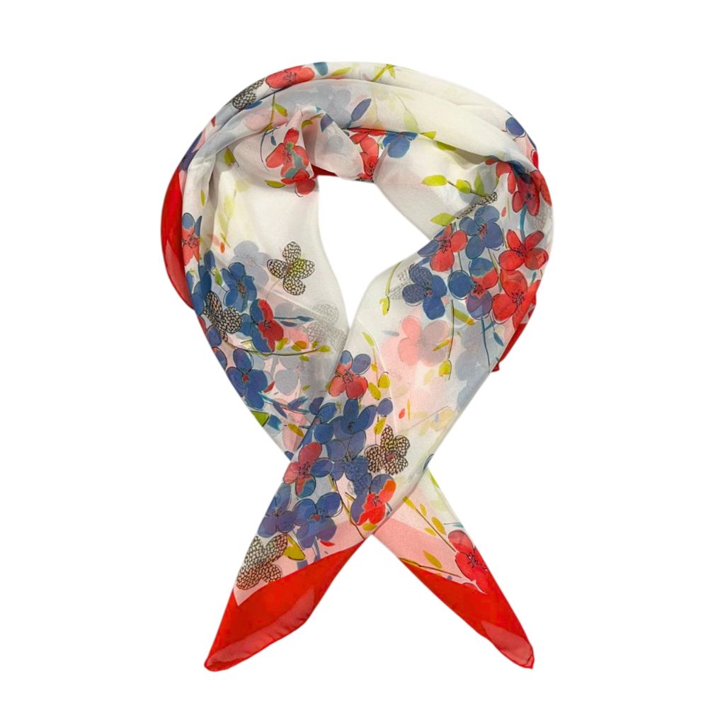 Borbonese Red Silk Women Scarf | Regal Royce
