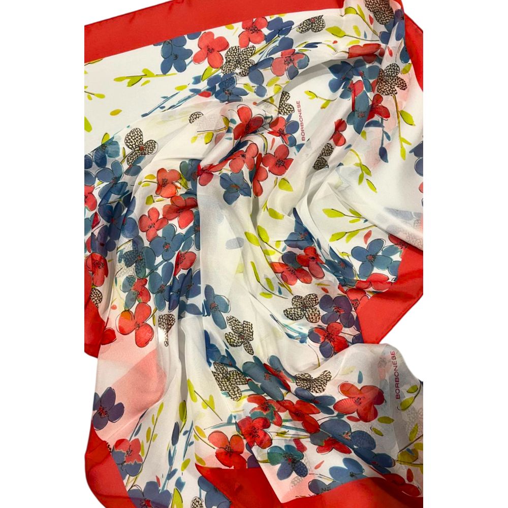 Borbonese Red Silk Women Scarf | Regal Royce