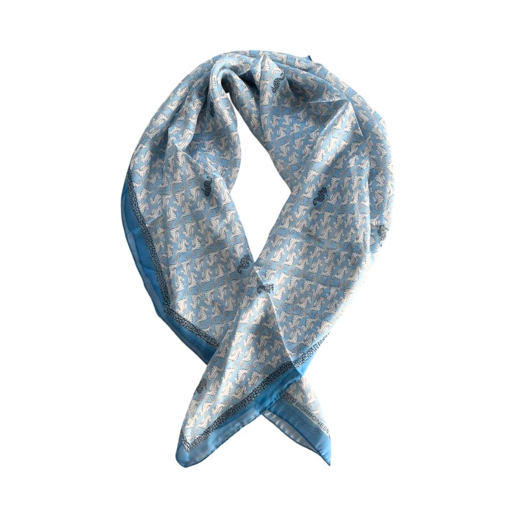 Borbonese Blue Silk Women Scarf | Regal Royce