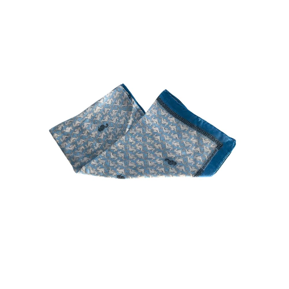 Borbonese Blue Silk Women Scarf | Regal Royce
