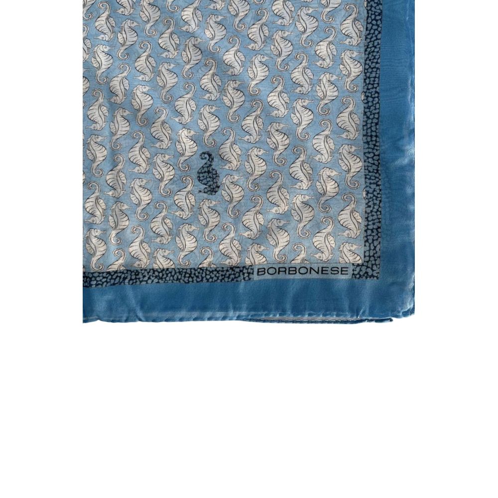 Borbonese Blue Silk Women Scarf | Regal Royce