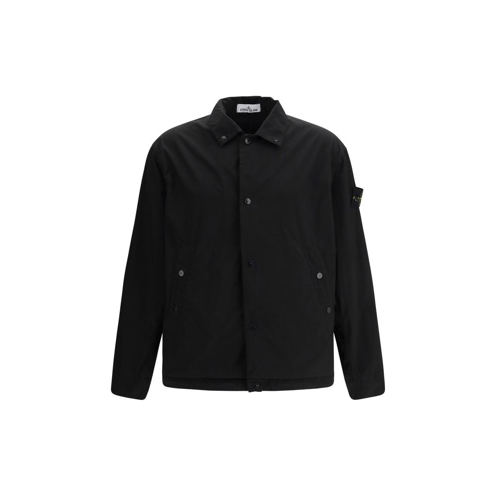 Stone Island Black Polyester Coat | Regal Royce