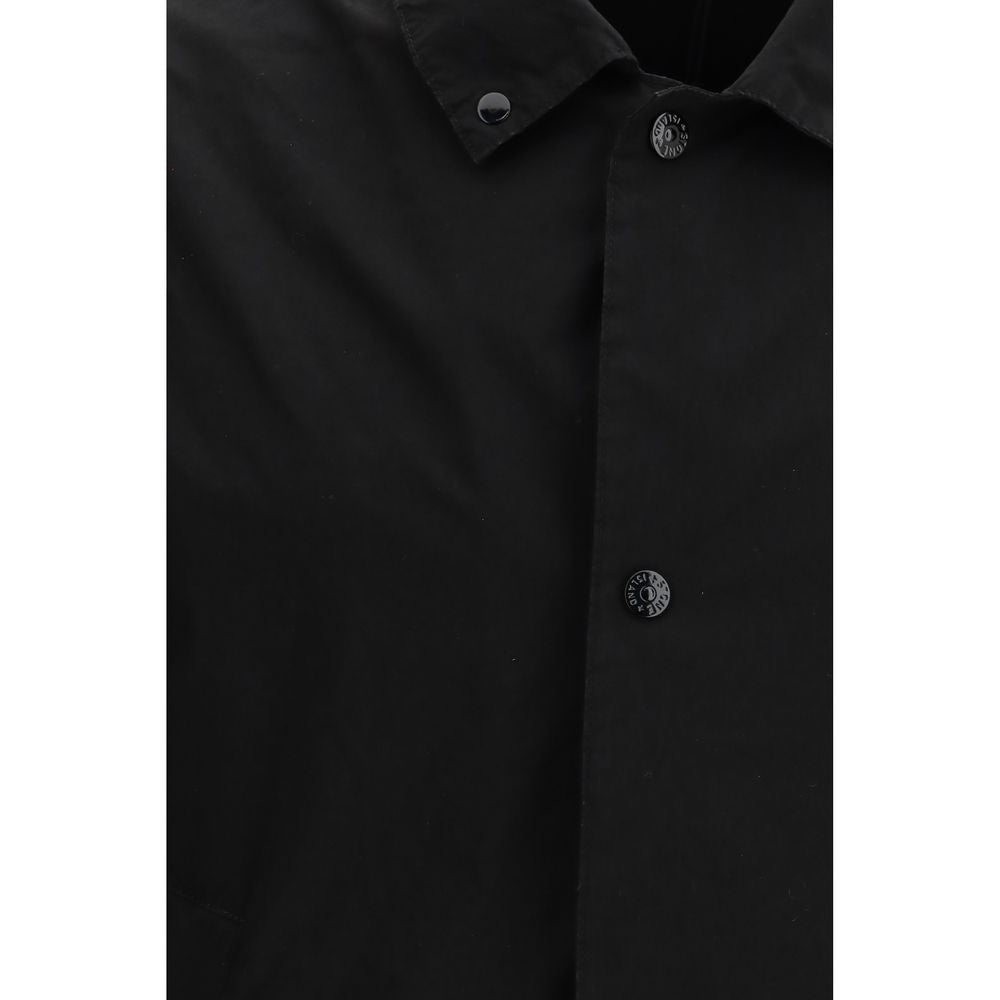 Stone Island Black Polyester Coat | Regal Royce