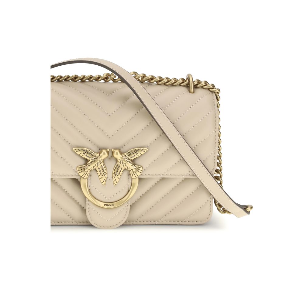 PINKO Beige Calf Leather Bos Taurus Shoulder Bag | Regal Royce